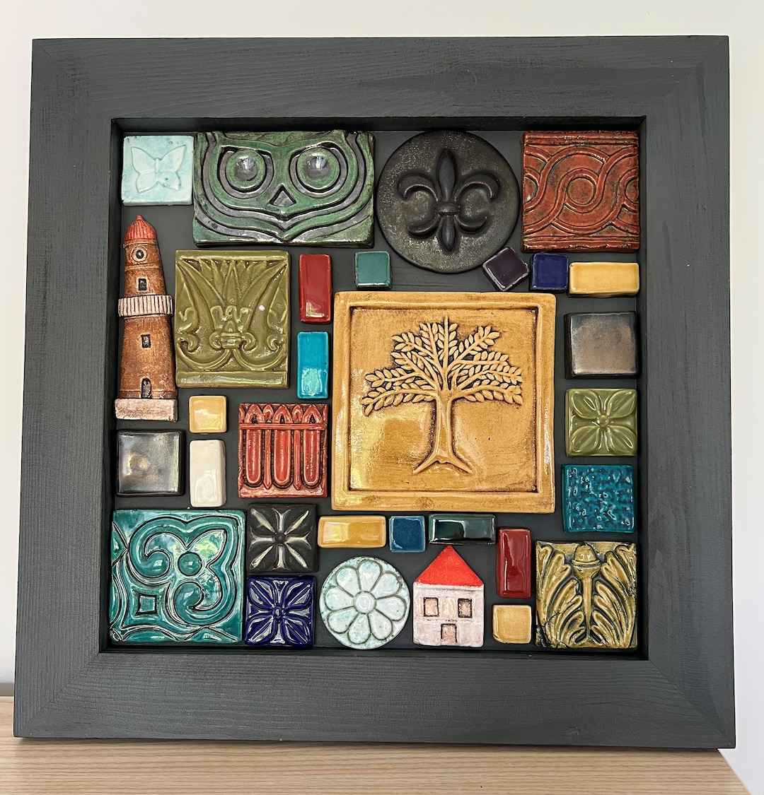 A Handmade Ceramic Wall Decor, 3D Ceramic Collage Work , Wall