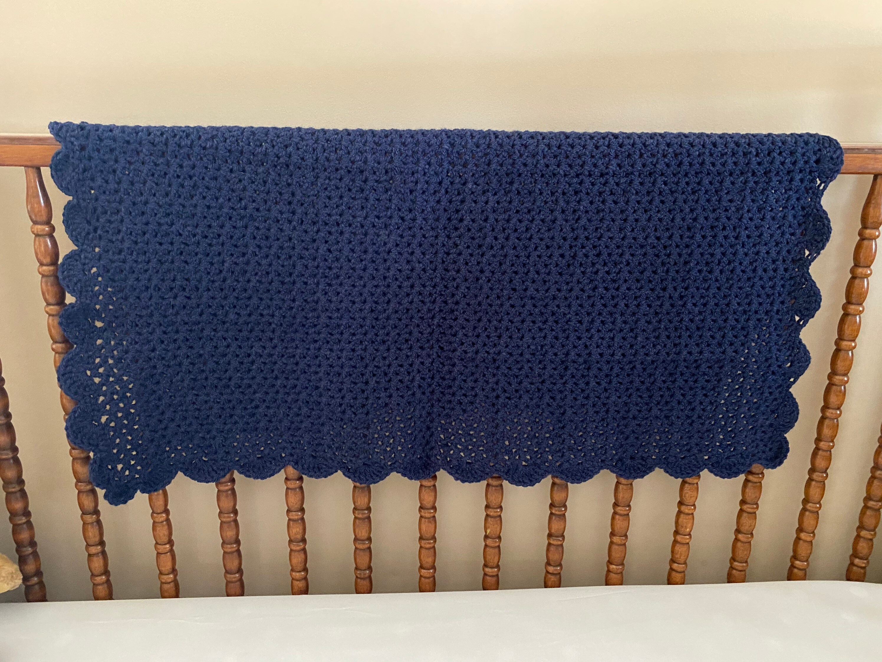 Navy Baby Blanket Etsy