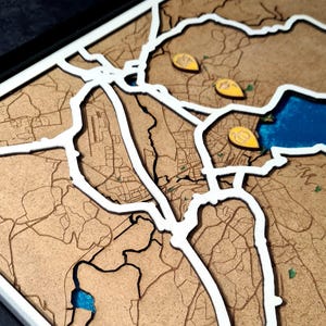 3D Wooden map of Annecy in France - 3D City map wall art, personalized gift - Customizable for parents anniversary gift for christmas