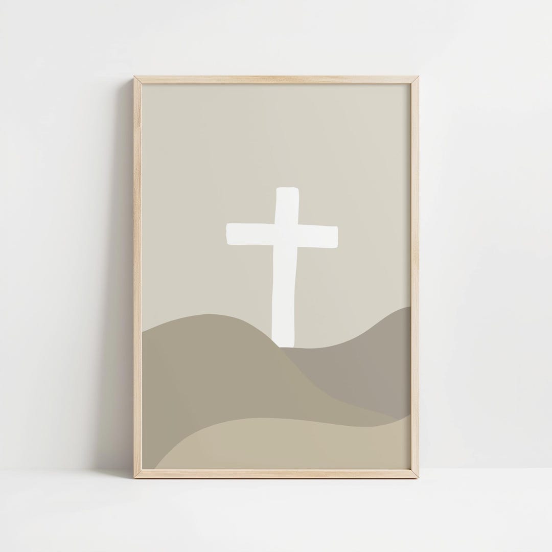 Cross Wall Art – Christian Minimalist Printable, Bible Abstract ...