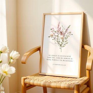 2 Corinthians 12:9 Bible Verse Wall Art, Scripture Printable, Christian ...
