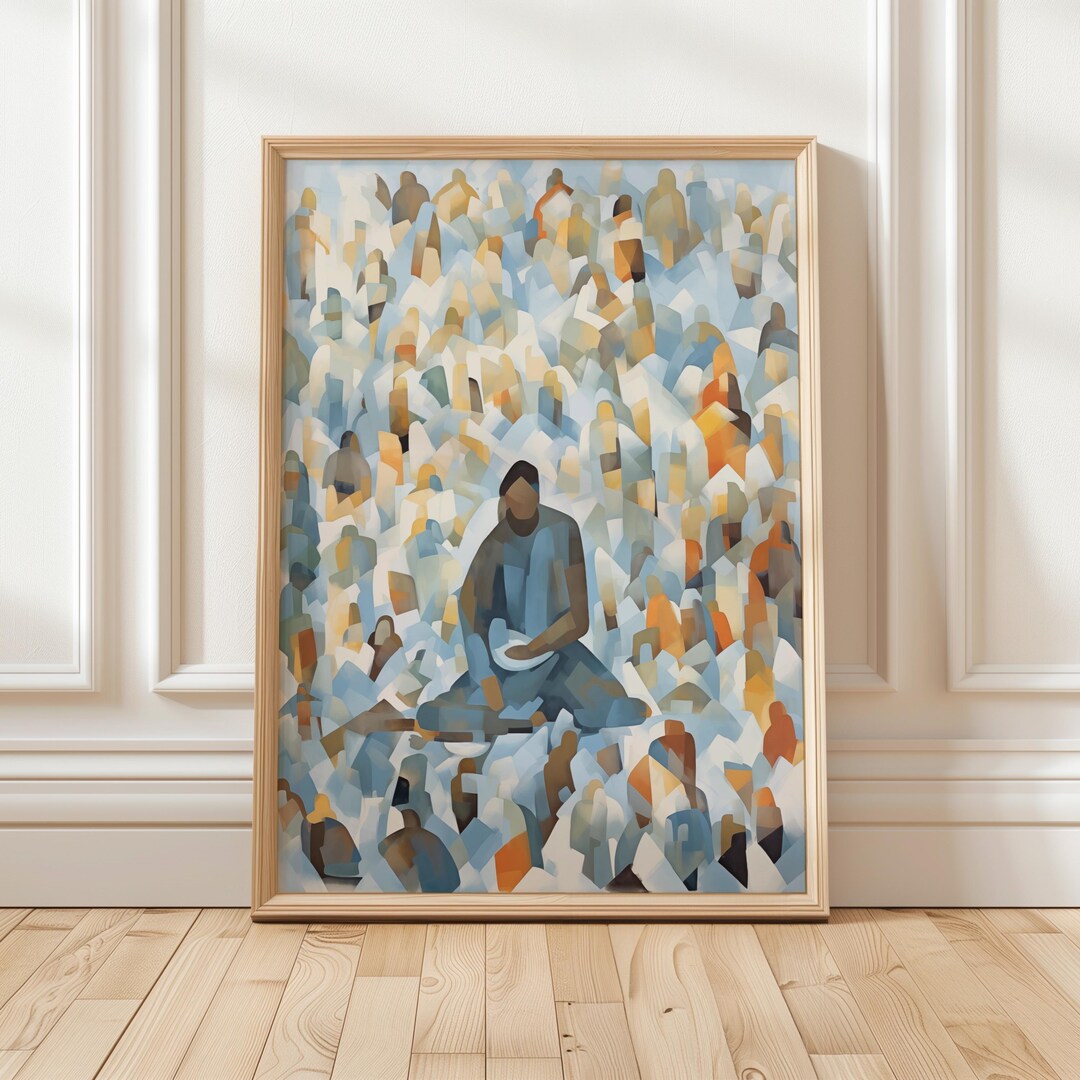 Jesus Feeds the 5000 Wall Art God Provides Jesus Abstract Art Bible Art ...