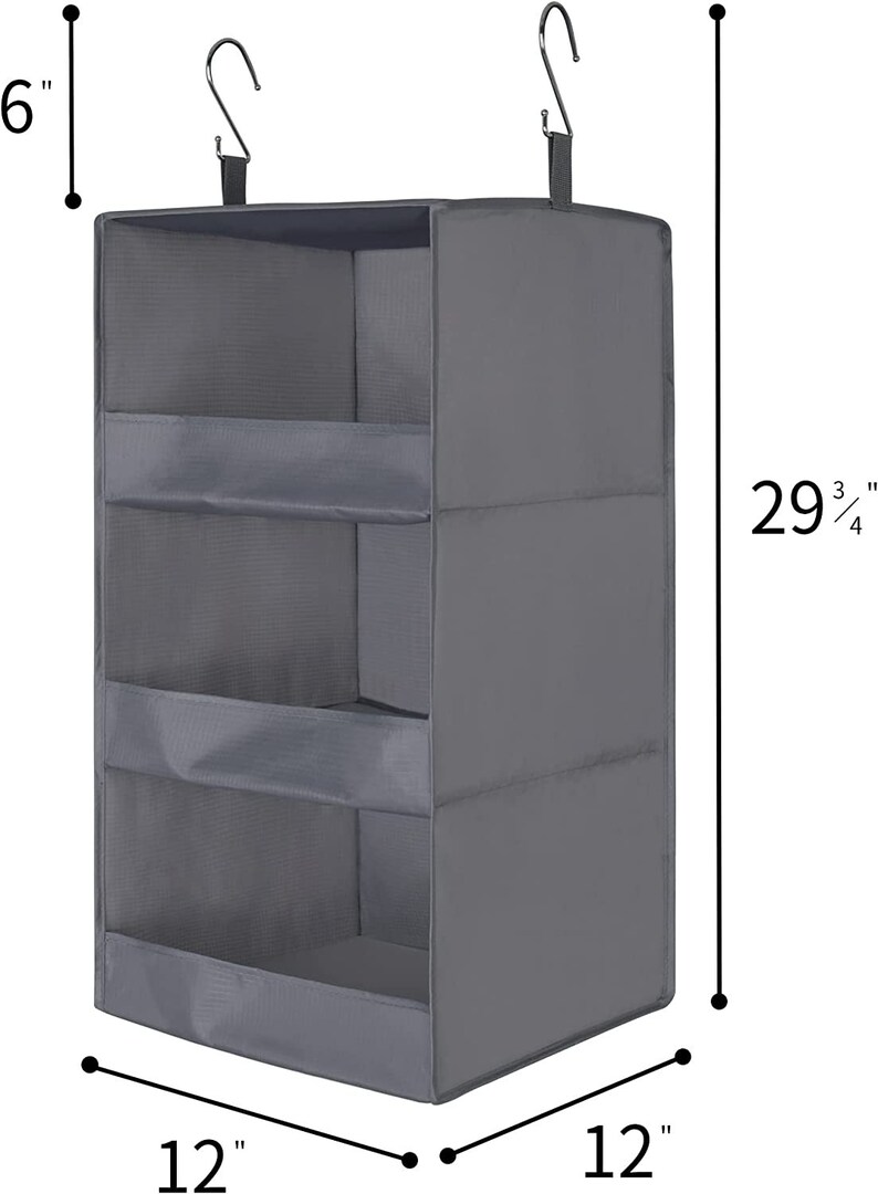 1 Pack 3 Shelf Hanging Closet Organizer Collapsible Hanging Etsy