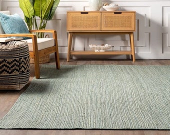 Hand Braided Natural jute Rug, Square Carpet, Rectangle Rug, jute area rug, Oriental rug, Braided carpet, Bohemian rug , Runner rug
