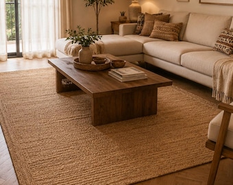 Handmade Jute Rug, Jute Braided Rug, Natural Rug, Bohemian Rug, Jute Area Rug, Jute Woven Rug , Large Area Rug, Eco Friendly Rug
