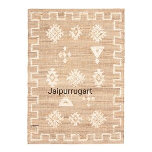 8x10,9x12 cotton and jute  Rug, Cotton Jute Blend Rug, Earthy décor Rug, Organic Natural Jute Rug, Home and Living  rug Jute and Cotton Rug
