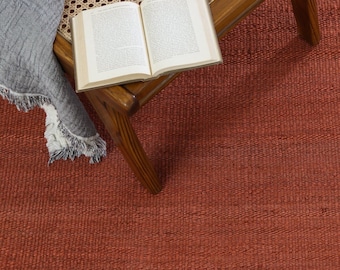 Handmade red and Natural Hemp Jute Rungs-Extra Large Jute Rugs red Jute Rugs- checkerboard  jute Rug, Large Area Hemp Rug For Hallway Rug