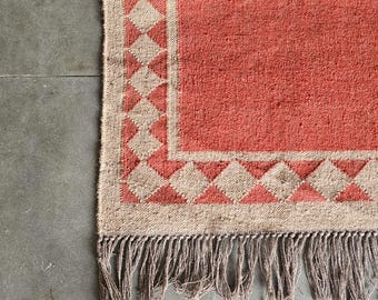 4x6,5x8,6x9,8x10 Handmade Wool Jute Kilim Rug, Handwoven Wool Jute Rug, Kilim Jute Rug, Flatweave Rug, Bohemian Rug, Indian Dhurrie Rug