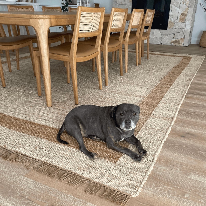 Large Juste Rug 8X10,9X12FT White and Natural Hemp Jute Rugs-extra Large Jute Rugs Jute ...