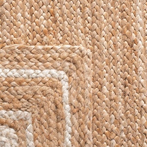 White bordered jute rug Handmade Natural jute Rug, Square Carpet, Rectangle Rug, jute area rug, Braided carpet,Bohemian rug ,jute Runner rug