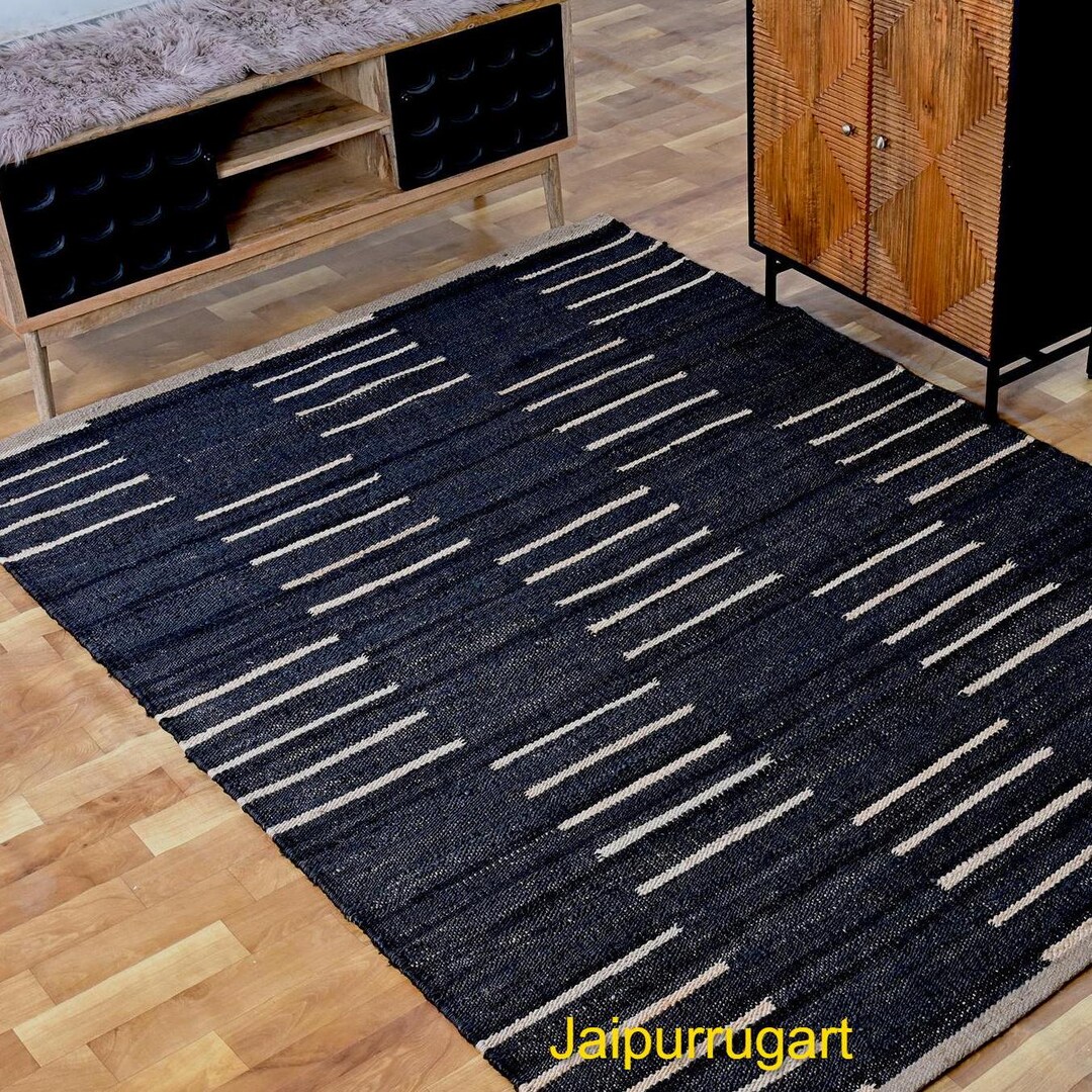 Large Juste Rug Handmade Black and White Hemp Jute Rungs-extra Large Jute Rugs Red Jute ...
