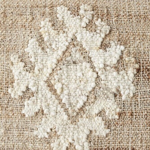 9x12 10x14 Jute Rug Ivory Flower Natural Jute High Quality Hand Woven Premium Quality Boho Style Rug Moroccan Nordic Rug Bohemian Decor Rug