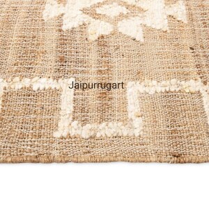 8x10,9x12 cotton and jute  Rug, Cotton Jute Blend Rug, Earthy décor Rug, Organic Natural Jute Rug, Home and Living  rug Jute and Cotton Rug