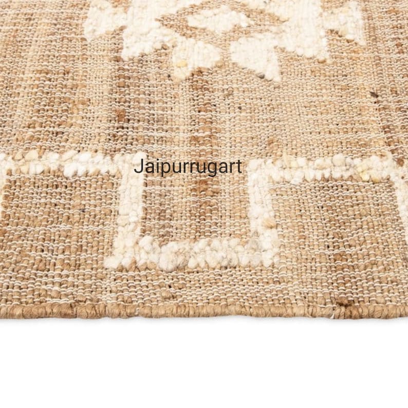 8x10,9x12 cotton and jute  Rug, Cotton Jute Blend Rug, Earthy décor Rug, Organic Natural Jute Rug, Home and Living  rug Jute and Cotton Rug