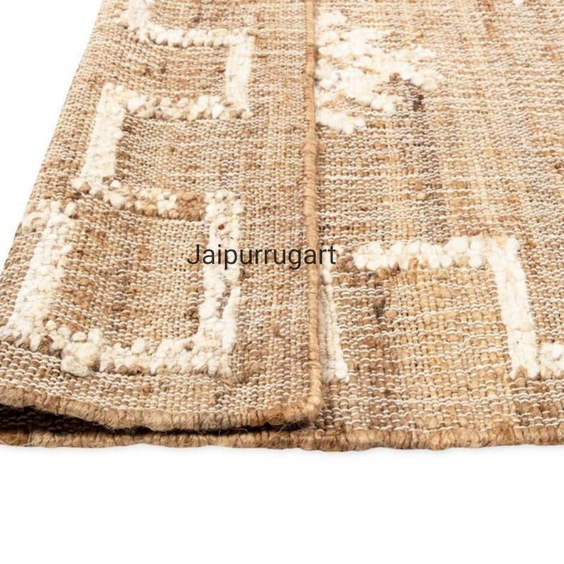8x10,9x12 cotton and jute  Rug, Cotton Jute Blend Rug, Earthy décor Rug, Organic Natural Jute Rug, Home and Living  rug Jute and Cotton Rug