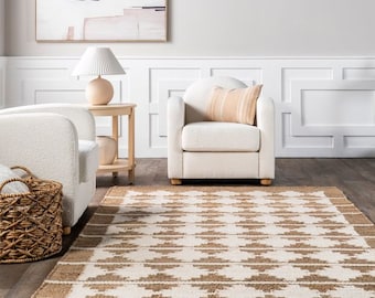 Hand-Loomed Hemp Jute Area Rug: Bohemian Vintage Style Runner