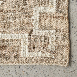9x12 10x14 Jute Rug Ivory Flower Natural Jute High Quality Hand Woven Premium Quality Boho Style Rug Moroccan Nordic Rug Bohemian Decor Rug