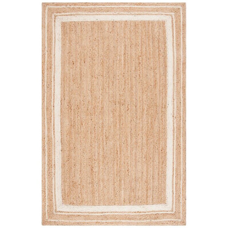 White bordered jute rug Handmade Natural jute Rug, Square Carpet, Rectangle Rug, jute area rug, Braided carpet,Bohemian rug ,jute Runner rug