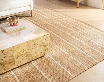Handwoven Hemp Rug, Dhurrie Natural Jute Hemp Hand Braided Rug, Hemp Jute Rug, Jute Bed Side Rug, Jute Area Hemp Traditional rug,Boho Rug