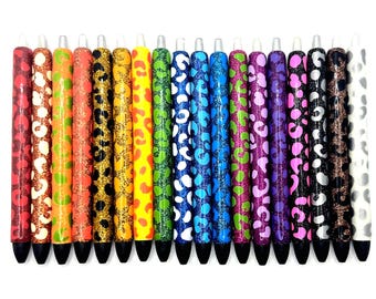 Leopard Print Glitter Pens