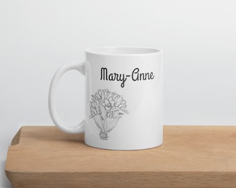 Floral Mug, Personalized Gifts For Her, Mothers Day Gift, Wildflower Mug,  Floral Mug, Custom Mug, Personalise Gift, Botanical mug