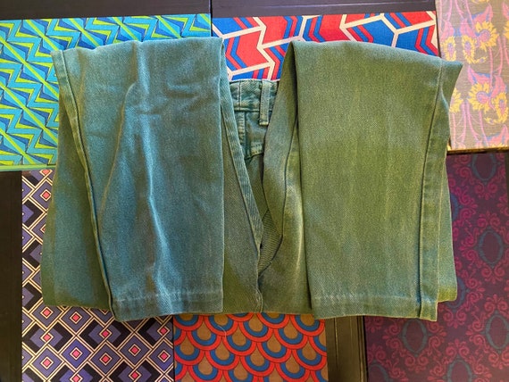 Retro Green WAVE Jeans | 1980s | 1990s | Tapered … - image 3