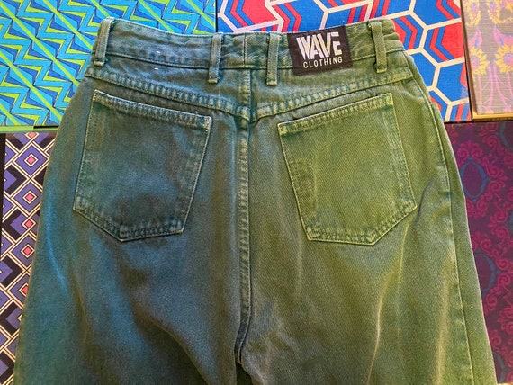 Retro Green WAVE Jeans | 1980s | 1990s | Tapered … - image 2