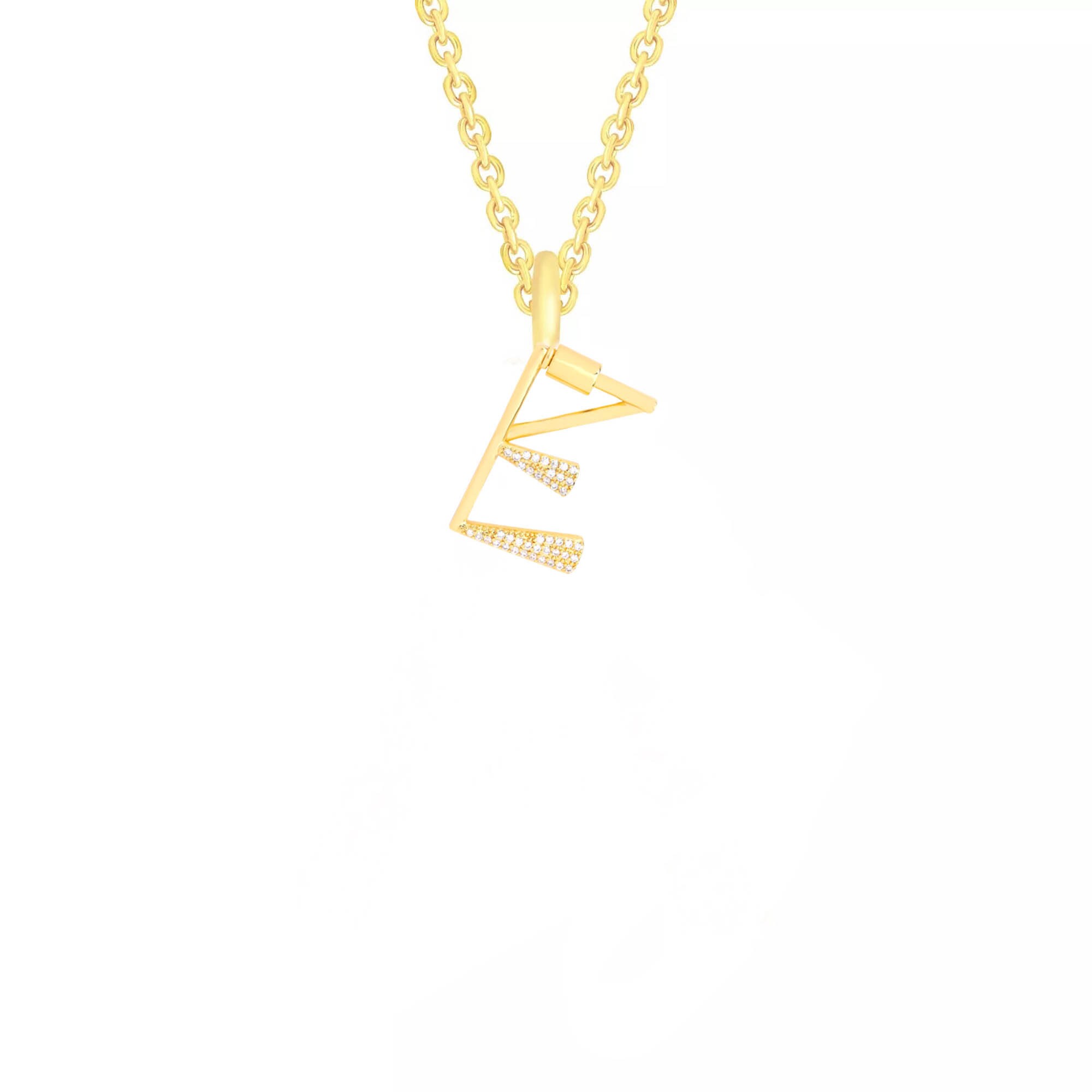 Stainless Steel Letter Pendant Necklace 