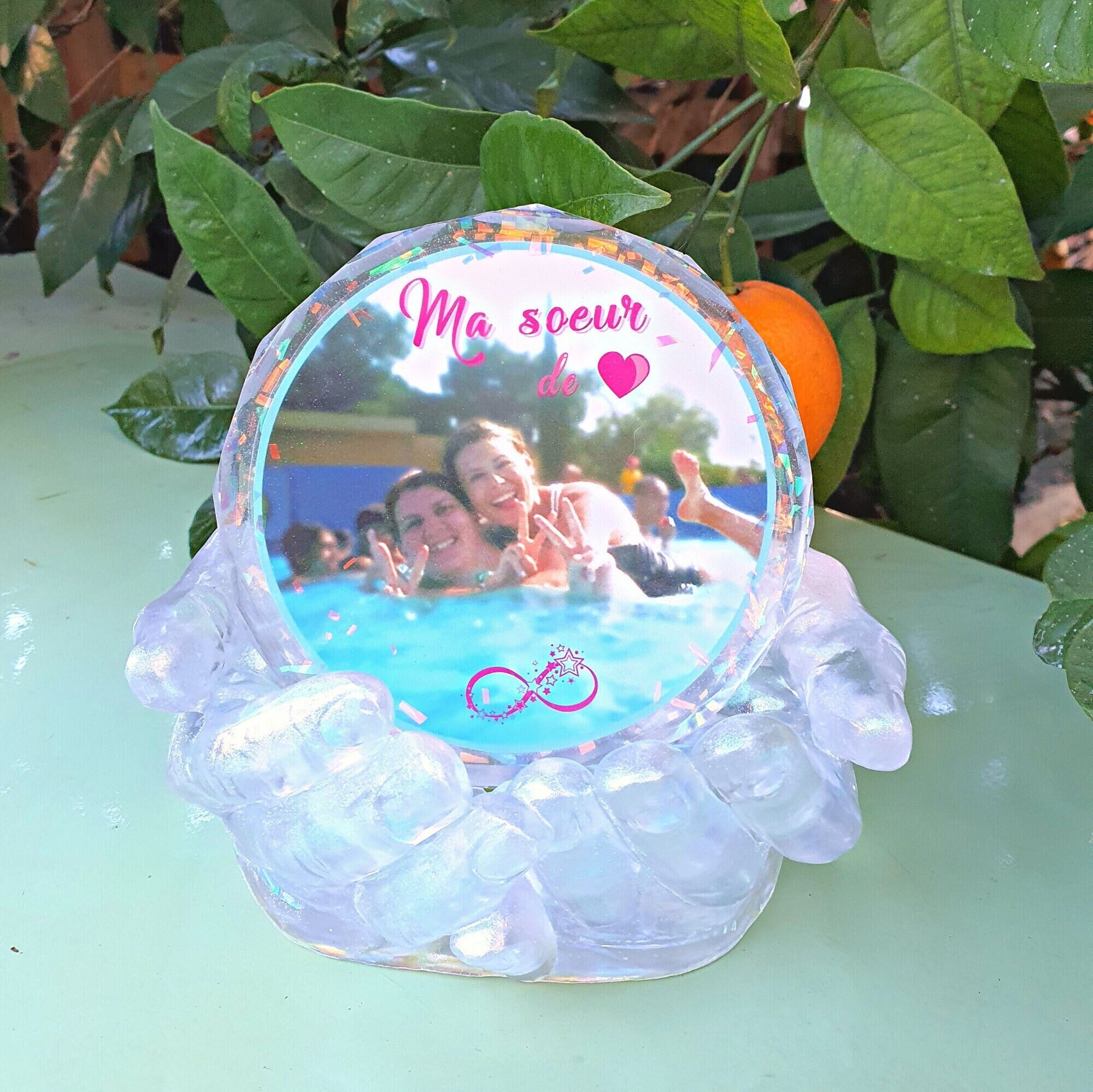 Cadre Photo Amitié, Support Mains en Résine - Cadeau de L'amitié