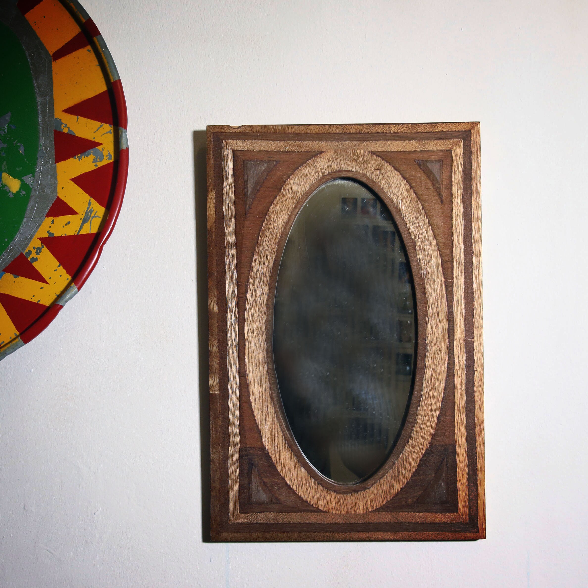 Miroir Ovale Rectangle en Bois