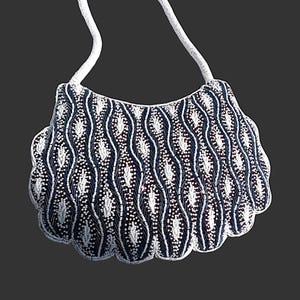 white blue Beaded Evening Bag, Vintage Style Handbag, Art Deco Purse, Elegant Clutch, Party Bag, Gift for Her