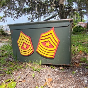 Wood Military Rank Magnet