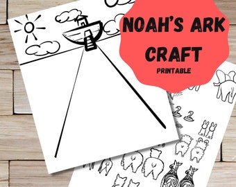 Digital download Sunday school craft Noah’s ark craft digital download kids crafts Noah’s ark printable activity