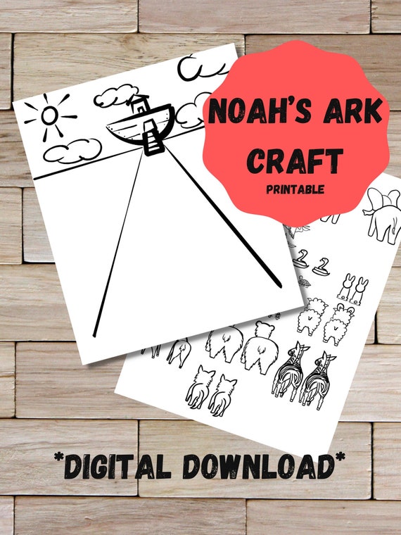 Digital Download Sunday School Craft Noahs Ark Craft Digital Download Kids  Crafts Noahs Ark Printable Activity 