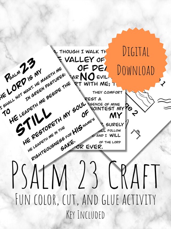 Sunday School Craft for Kids Psalm 23 Color Cut and Glue | Etsy