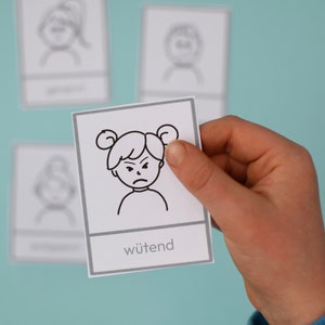 Gefühle Karten Kinder Kommunikationskarten Gefühle benennen Autismus Karten Sprachförderung Kinder Gefühle Poster Montessori Lernmaterial