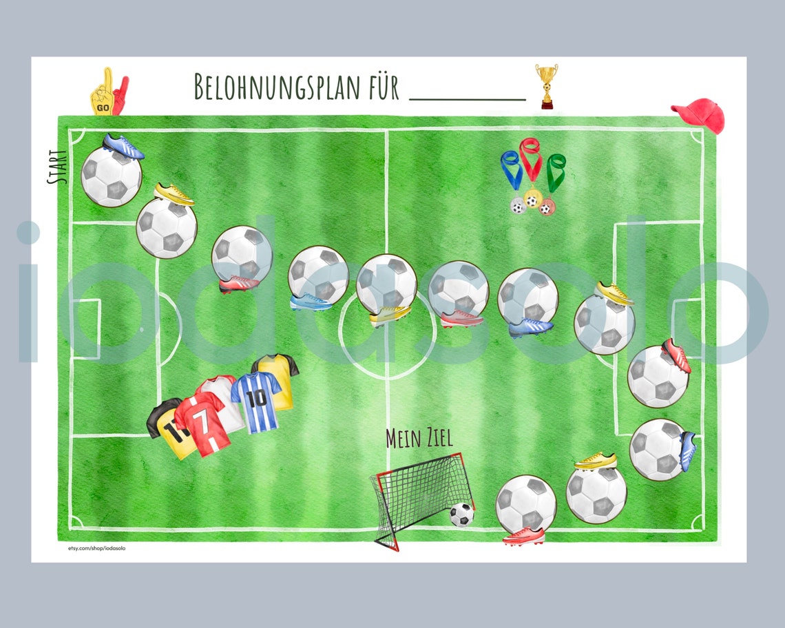 Fußball Belohnungstafel A4 Mit Aufklebern - Motivationssystem Für Kinder