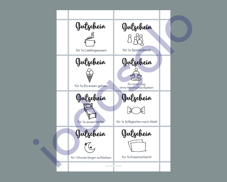 Gutscheine für Kinder Coupons Teenager Medienzeit Schulkinder