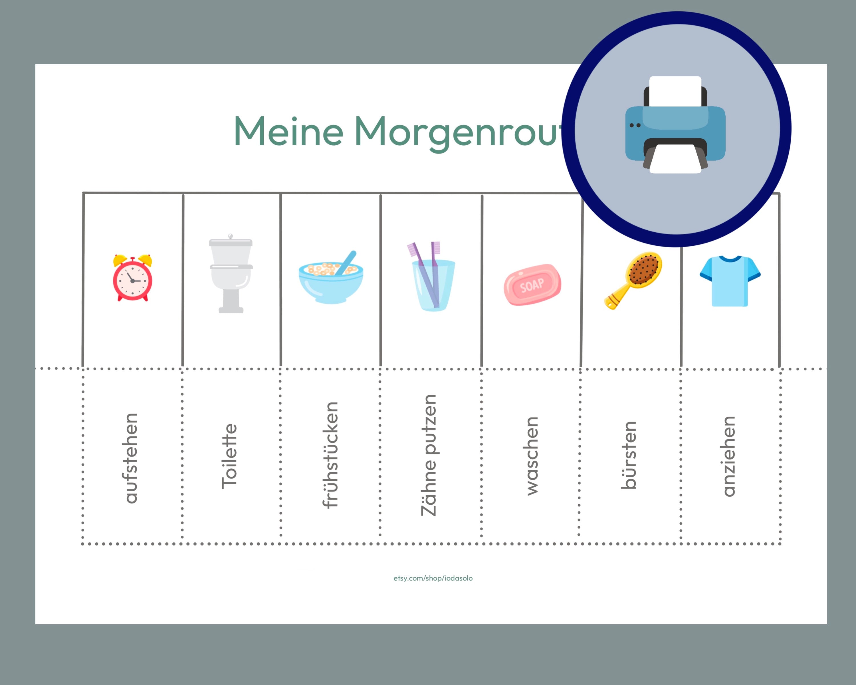 Morgenroutine Plan für Kinder zum abhaken Routineplaner Kleinkinder