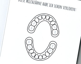 Zahnkalender erster Zahn Kinder Milchzahn Kalender Milchzähne Erinnerung Zahnwechsel Tagebuch Zahnfee Geschenk Jungs Milchzähne Gebiss