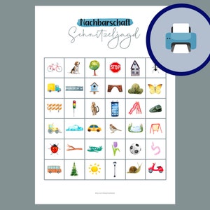 Scavenger Hunt Children Treasure Hunt Children's Birthday Rally Spring Puzzle Children's Birthday Treasure Hunt with Pictures Bingo Children Treasure Hunt