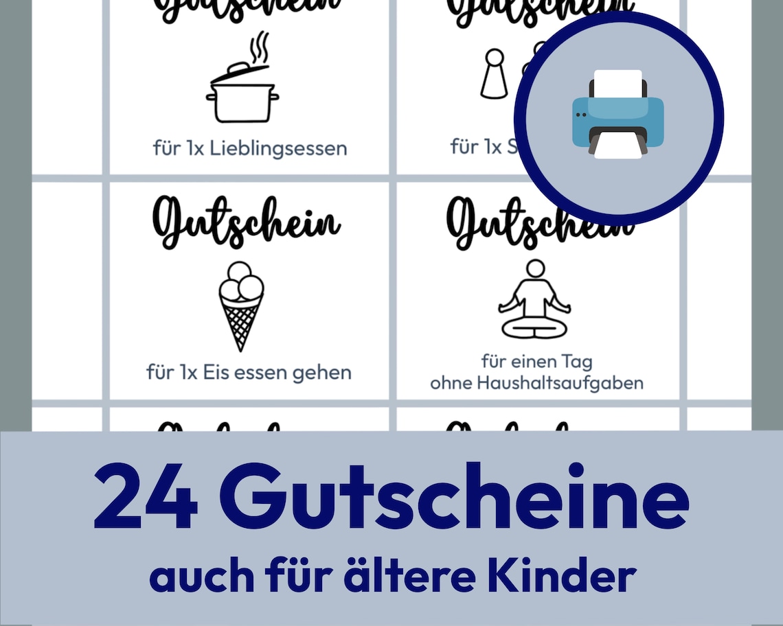 Gutscheine für Kinder Coupons Teenager Medienzeit Schulkinder