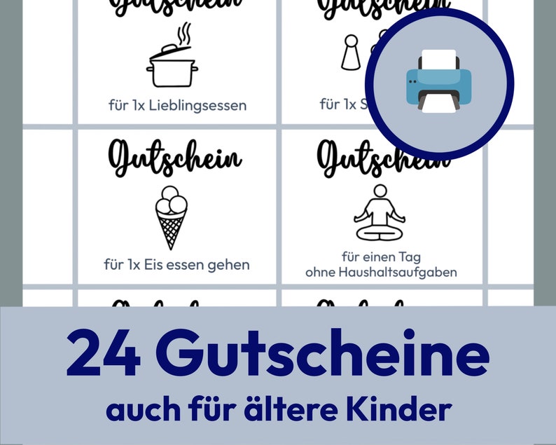 Gutscheine für Kinder Coupons Teenager Medienzeit Schulkinder