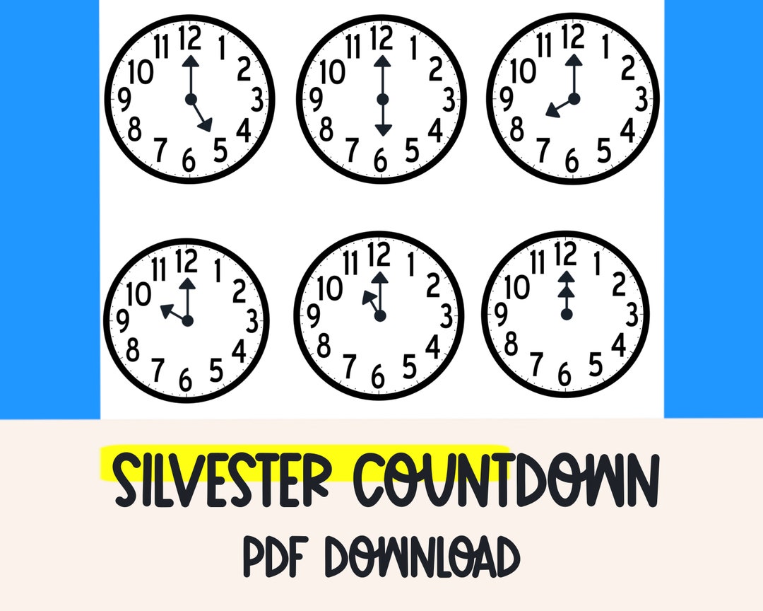 New Year's Eve Countdown Bags Clock Faces Countdown New Year's Eve
