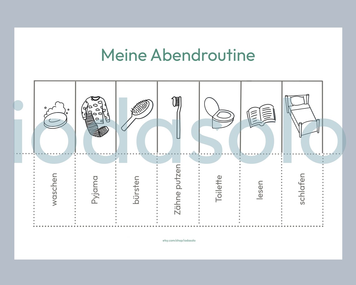 Abendroutine Kinder Routineplan Kinder Montessori Routinekarten Kinder ...