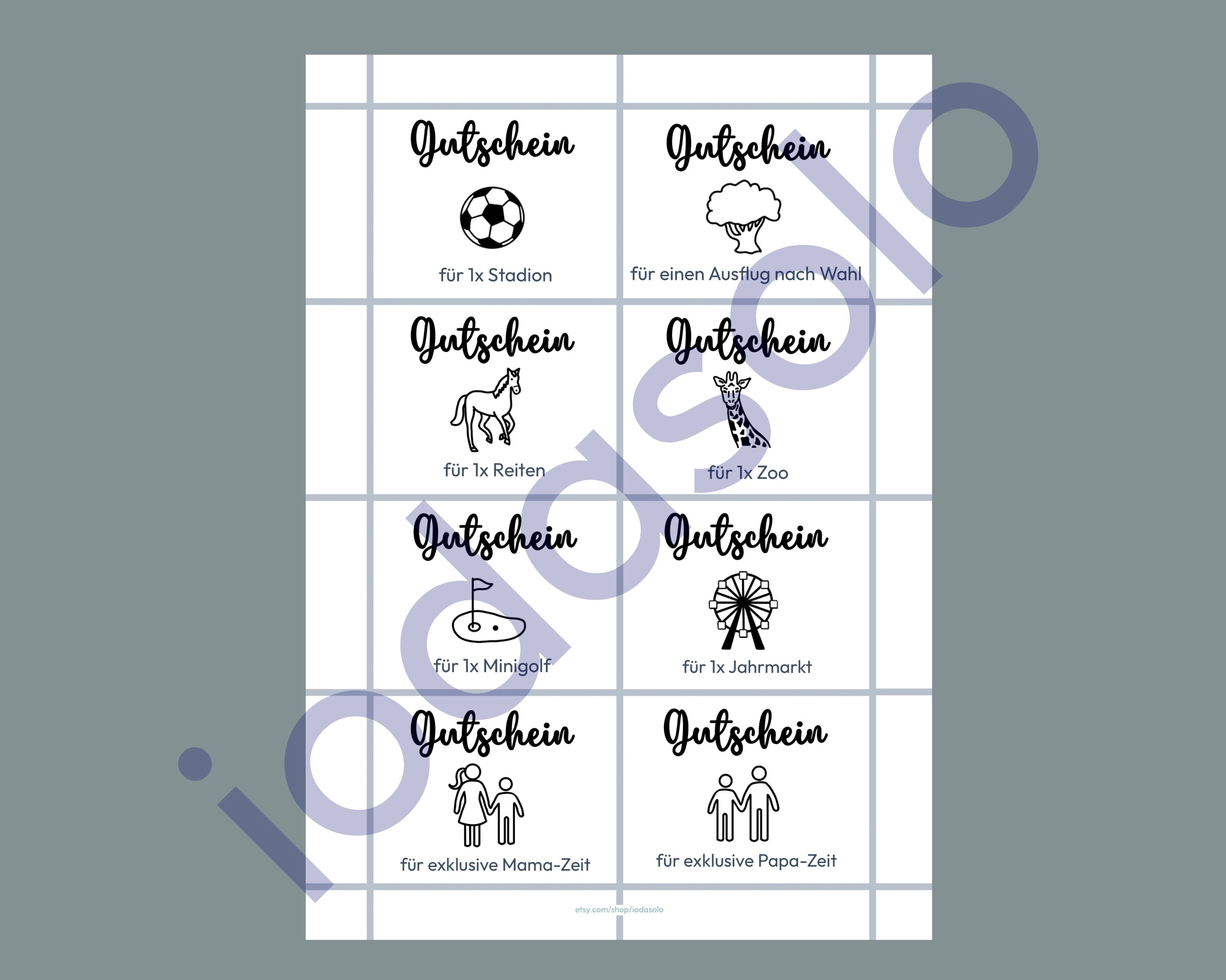 Gutscheine für Kinder Coupons Teenager Medienzeit Schulkinder