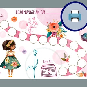 Tablero de recompensas plan de recompensas para niños plan de refuerzo para niñas para imprimir sistema de recompensas descarga de la escuela primaria tablero de recompensas rosa