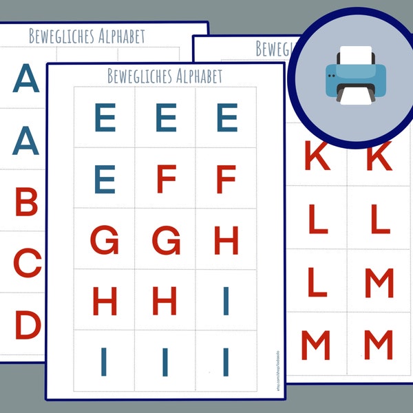 Apprendre les lettres Télécharger Montessori Apprendre les lettres ABC et les lettres scolaires Matériel d'apprentissage Montessori Alphabet Flash Cards Préscolaire