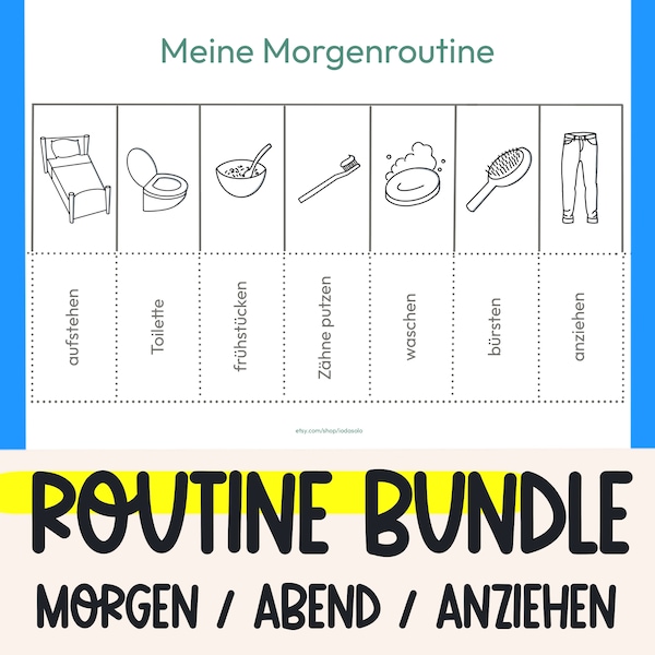 Routine Plan Bundle Belohnungstafel Kind Routine Morgens Tagesplan Kinder Routine Anziehen Kleinkinder Montessori Lernmaterial Download