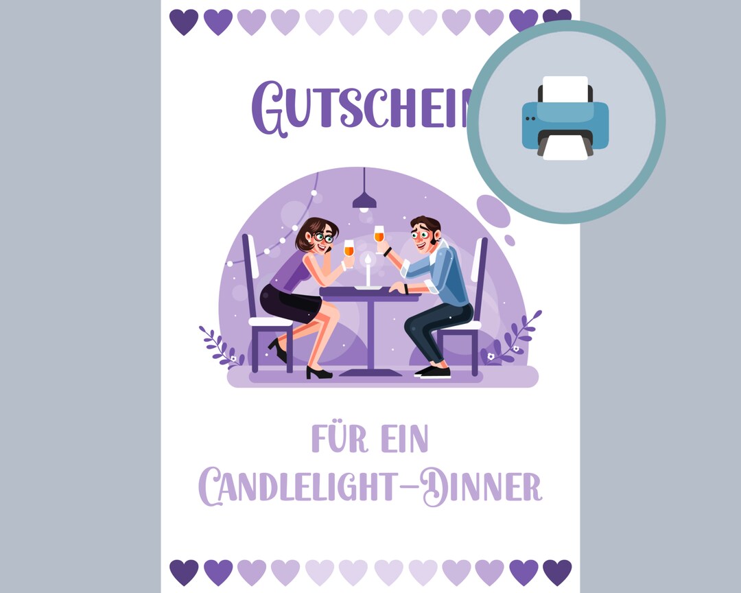 Restaurant Voucher Candle Light Dinner Voucher Booklet Etsy